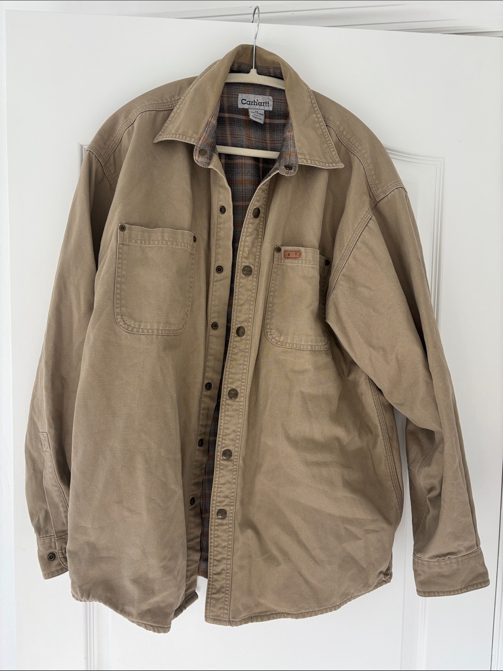 Carhartt Tan Canvas Lightweight Shirt Jacket